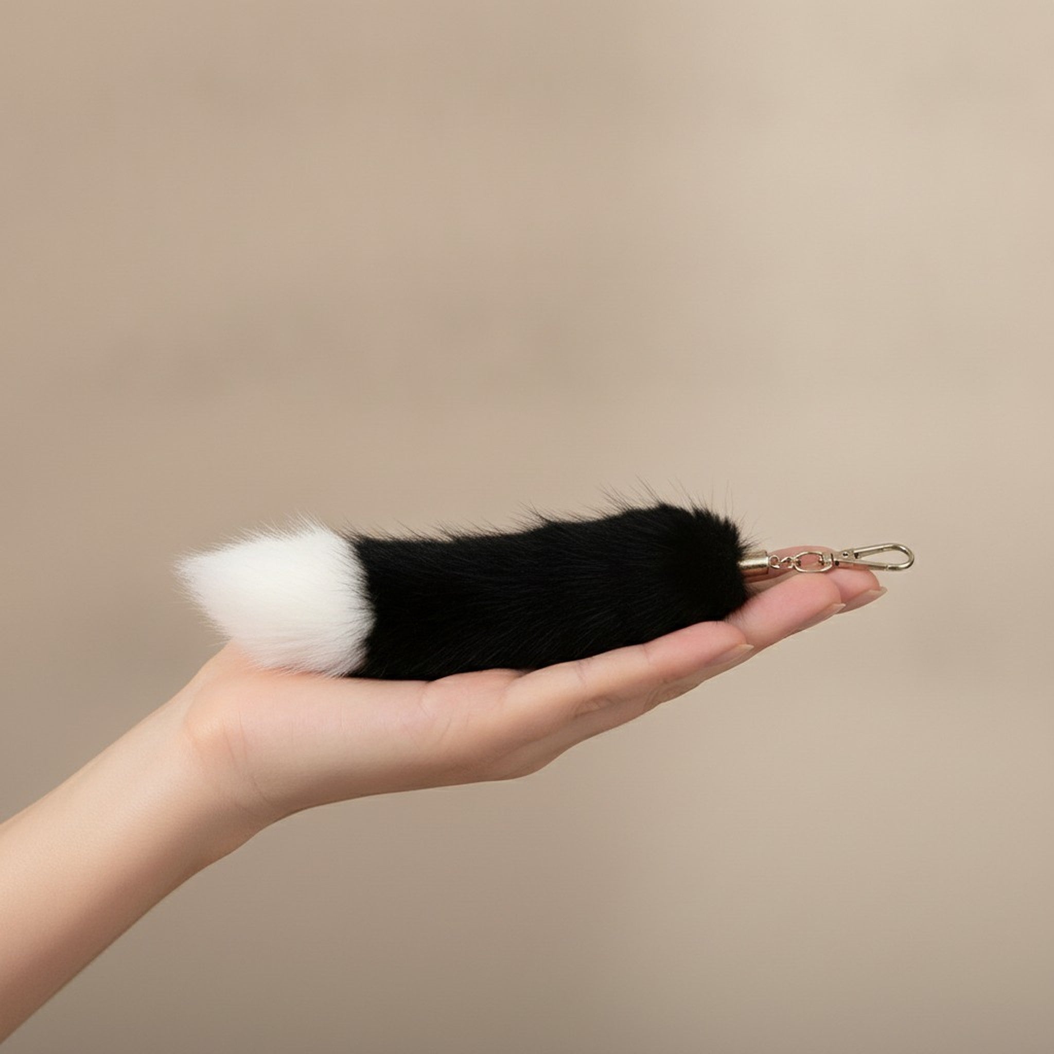 Fluffy Faux Fur Tail Keychain Charm – apparel accessories (view 4)