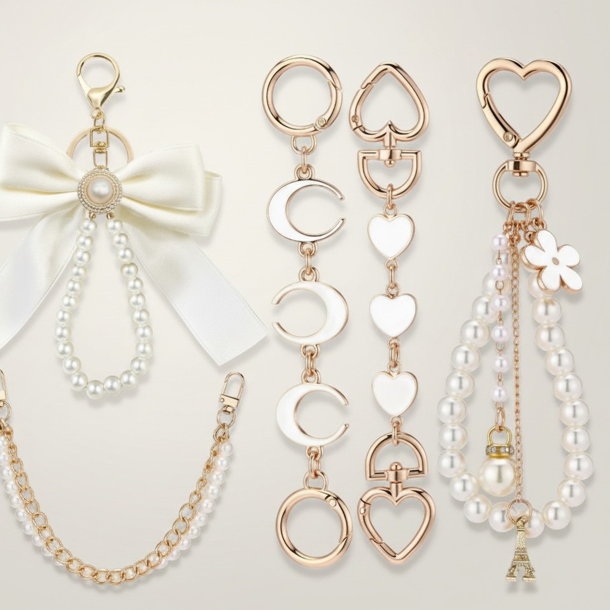 Elegant Pearl Bag Charms Keychains – bags & wallets (view 1)
