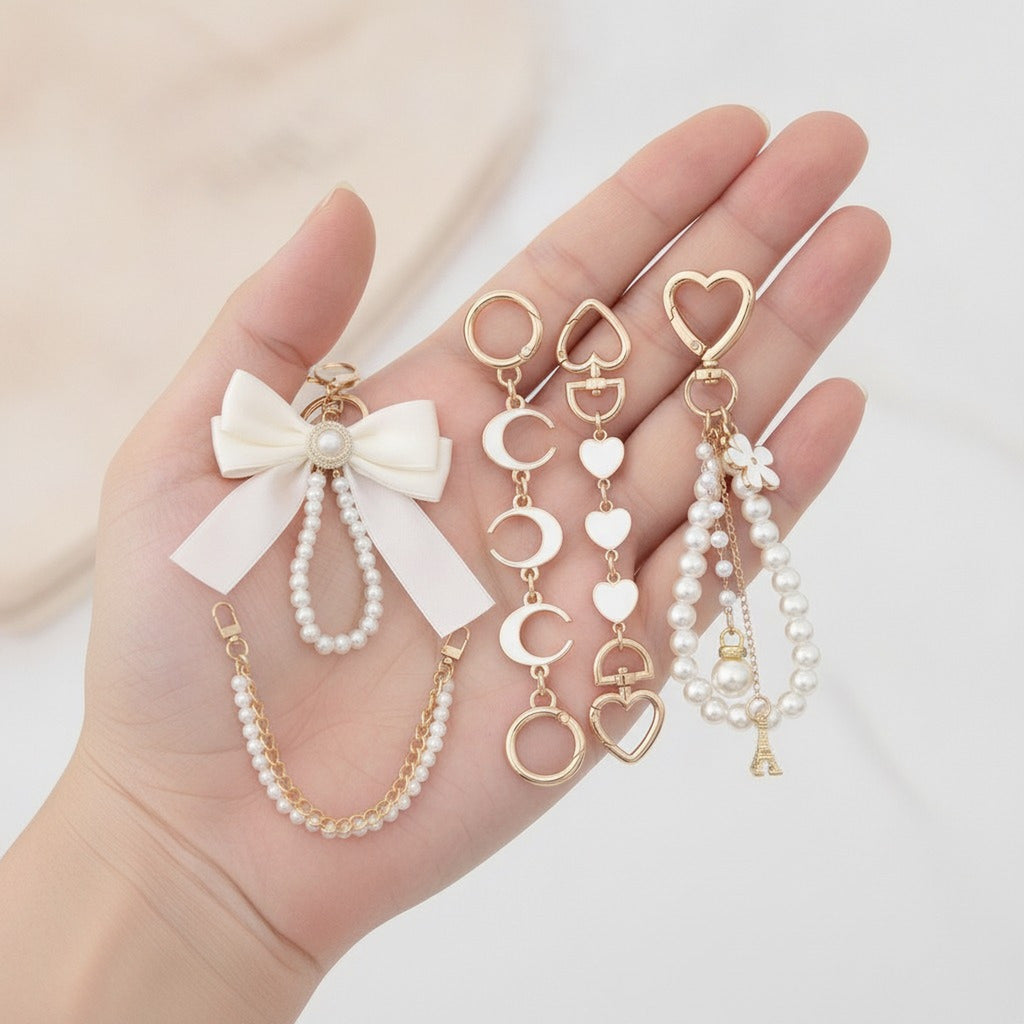 Elegant Pearl Bag Charms Keychains – bags & wallets (view 4)