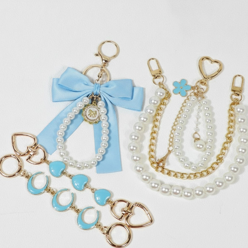 Kawaii Pink Gold Bag Charm Set – bags & wallets (view 2)