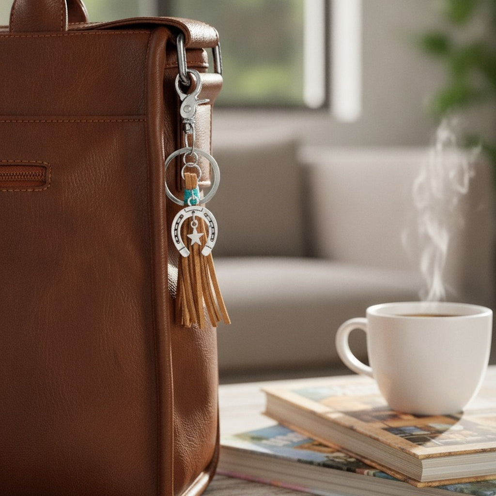 Western Horseshoe Star Tassel Bag Charm – bags & wallets (view 5)