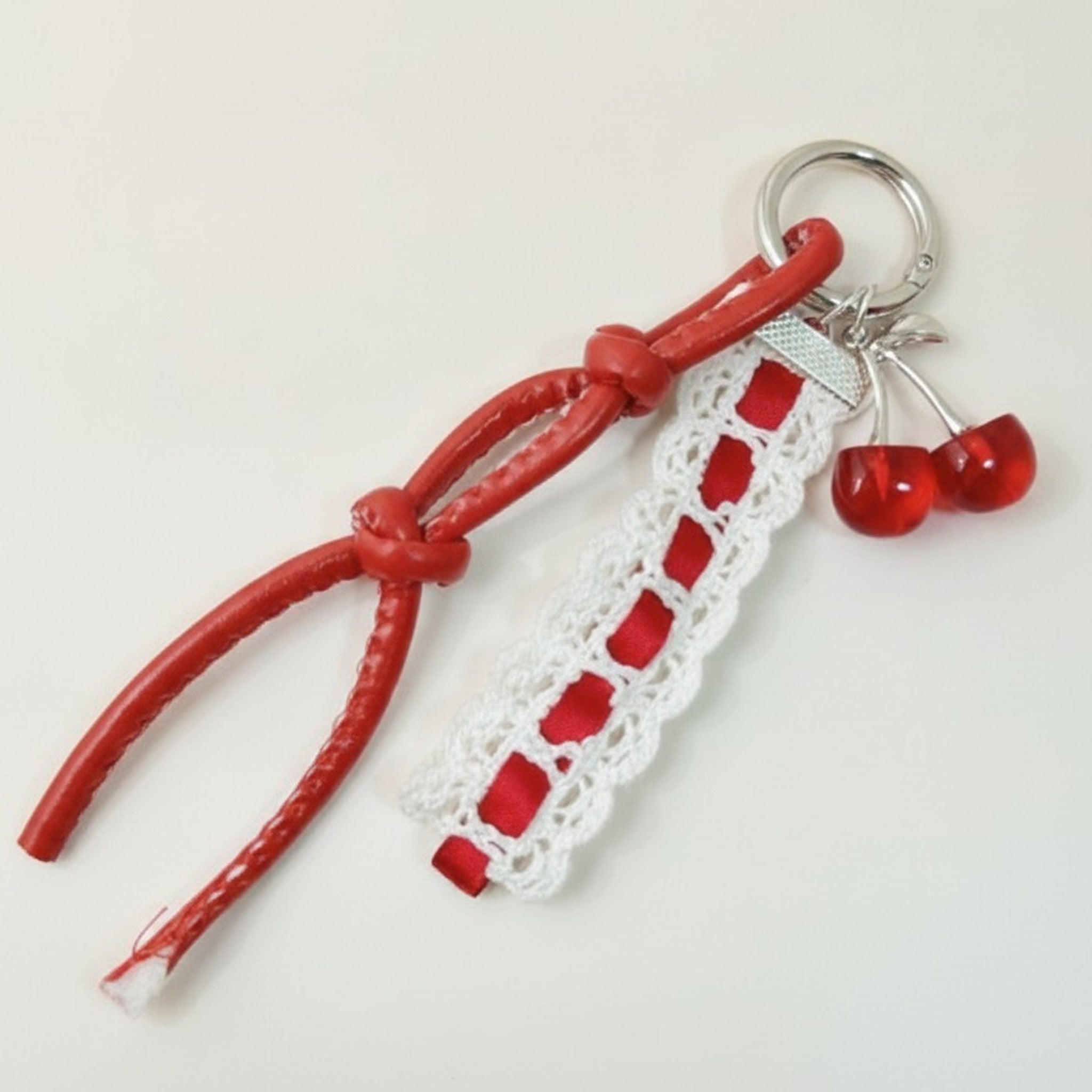Cherry Charm Lace Keychain Strap – novelty & toys (view 2)