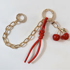 Elegant Cherry Charm Gold Chain Keychain – bags & wallets (view 1)