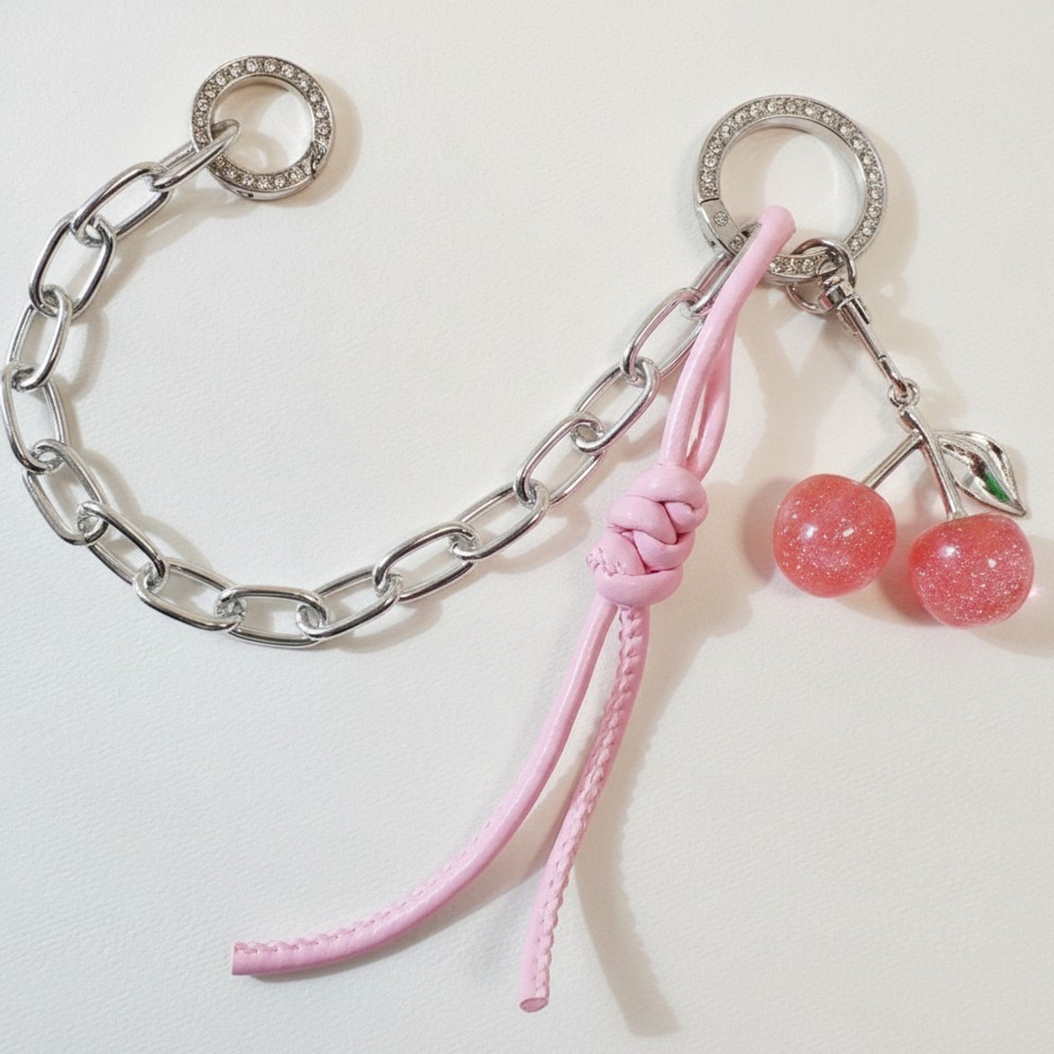 Elegant Cherry Charm Gold Chain Keychain – bags & wallets (view 2)