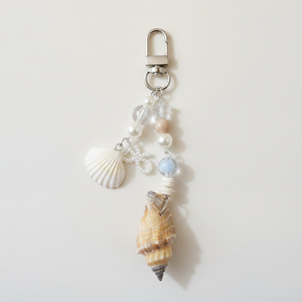 Seashell and Pearl Charm Keychain – bags & wallets (view 1)