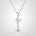 Silver Cross Pendant Necklace With Circular Charm – jewelry (view 1)