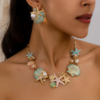 Ocean Pearl Charm Bracelet & Ring Set