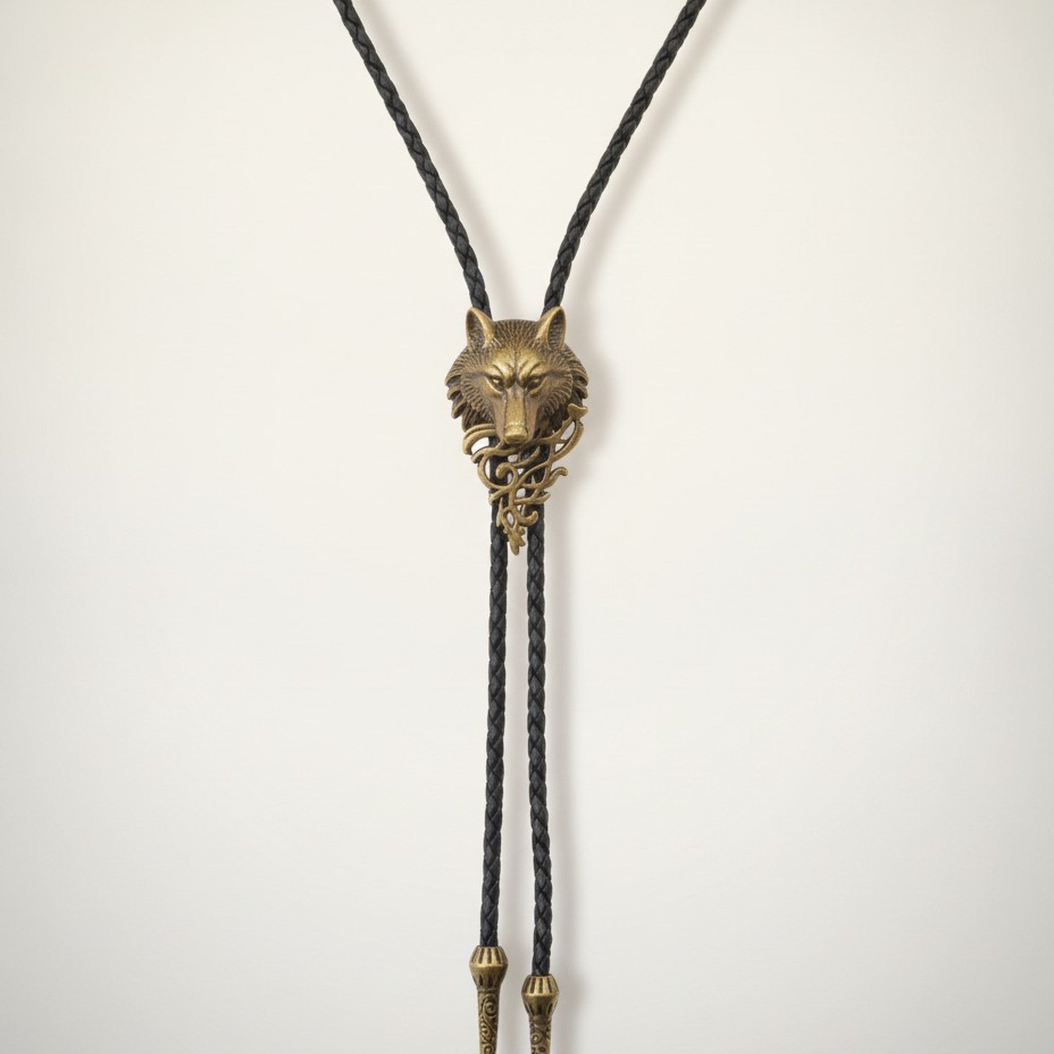Vintage Wolf Head Bolo Tie Necklace – apparel accessories (view 1)
