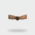 Lace Heart Beaded Ring Set Brown