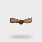 Lace Heart Beaded Ring Set Brown