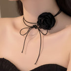 Black Rosette Hair Ring Set