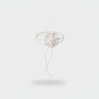 White Rose Flower Ring Set With Ribbon Ties