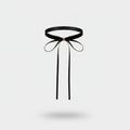 Black Ribbon Choker Necklace Set With Bow