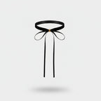 Black Ribbon Choker Necklace Set With Bow
