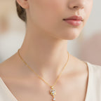 Pearl Shell Pendant Gold Chain Necklace