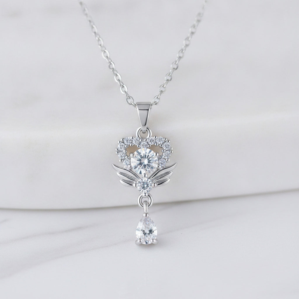 Pearl Shell Pendant Chain Necklace - 8171 Pearl Shell Necklace - Silver
