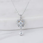 Pearl Shell Pendant Chain Necklace - 8171 Pearl Shell Necklace - Silver