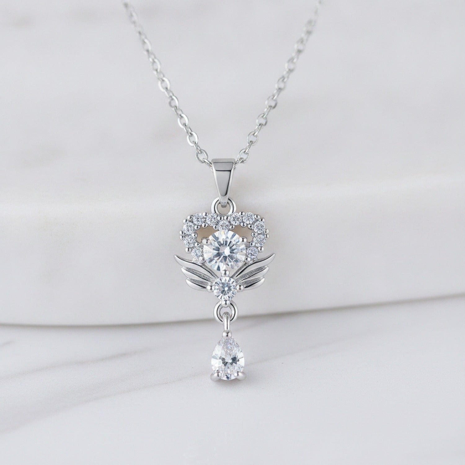 Pearl Shell Pendant Chain Necklace - 8171 Pearl Shell Necklace - Silver