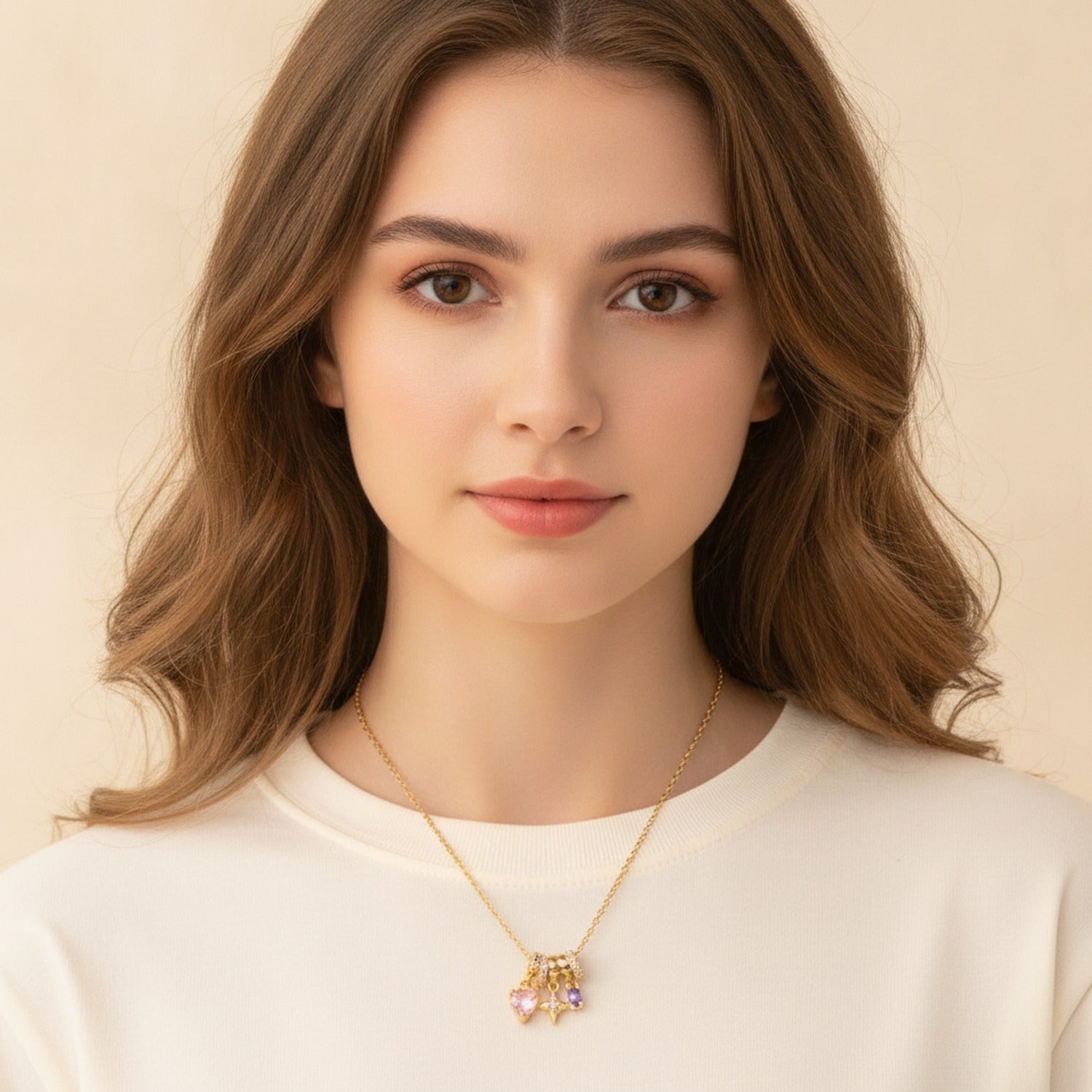 Gold Heart Charm Pendant Necklace