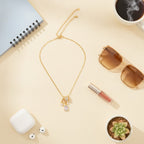 Gold Rectangular Gemstone Charm Pendant Necklace – jewelry (view 2)