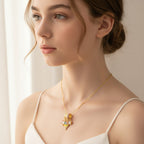Colorful Charm Pendant Gold Chain Necklace