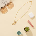 Gold Starfish Charm Pendant Necklace – jewelry (view 2)