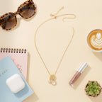 Gold Pearl Charm Pendant Necklace – jewelry (view 2)
