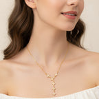 Gold Four-Leaf Clover Flower Charm Necklace