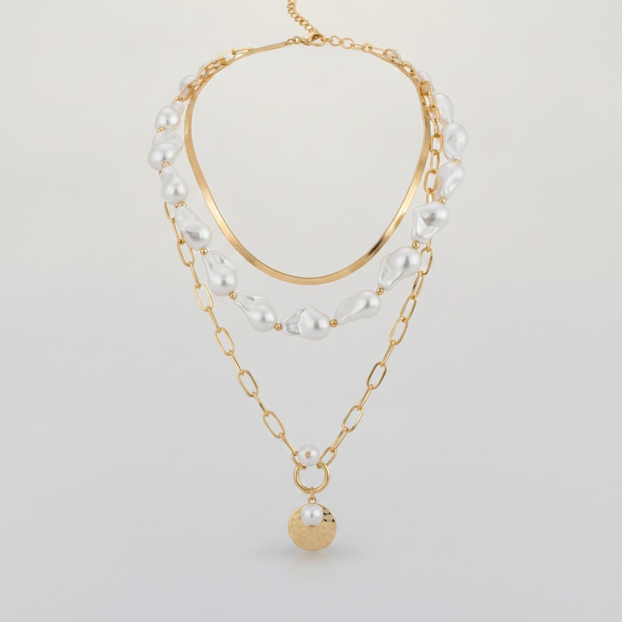 Layered Baroque Pearl Necklace – jewelry (view 1)