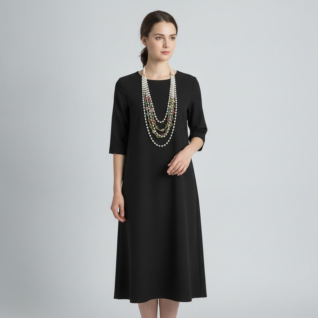 Elegant Multi-Layer Pearl and Crystal Necklace – jewelry (view 3)
