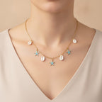 Gold Chain Sea Life Charm Necklace – jewelry (view 10)