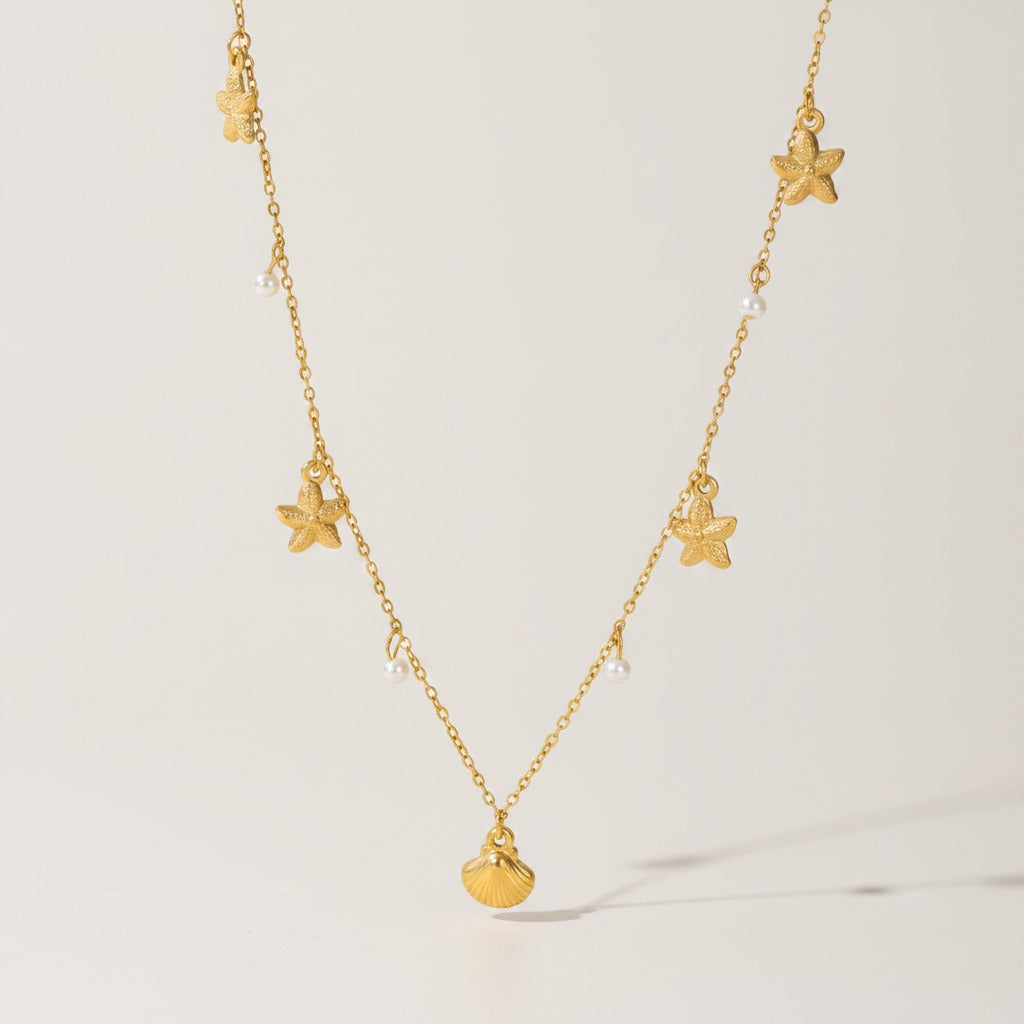 Gold Chain Sea Life Charm Necklace – jewelry (view 4)