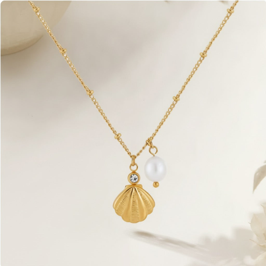 Gold Chain Sea Life Charm Necklace – jewelry (view 7)