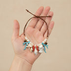 Bohemian Seashell Coral Pearl Necklace – jewelry (view 3)