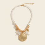 Beach Shell & Starfish Beaded Necklace – jewelry (view 1)