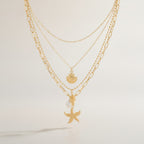 Beach Theme Layered Charm Necklace – novelty & toys (view 1)