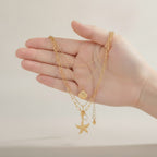 Beach Theme Layered Charm Necklace – novelty & toys (view 3)