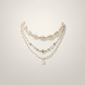 Layered Shell Evil Eye Moon Charm Necklace – jewelry (view 1)