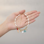 Coastal Pearl & Gold Charm Necklace – jewelry (view 3)