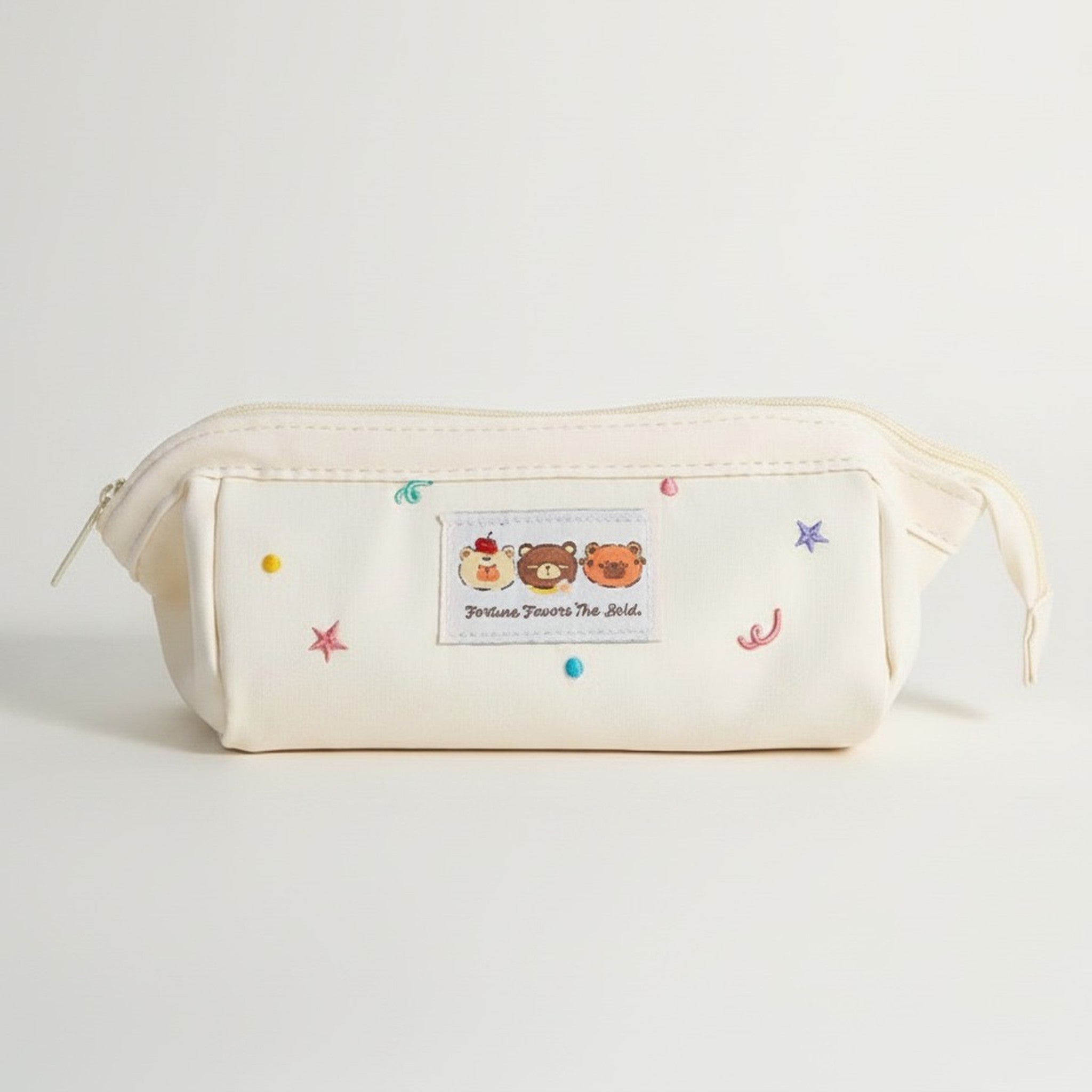 Kawaii Bear Embroidered Pencil Case – stationery (view 1)