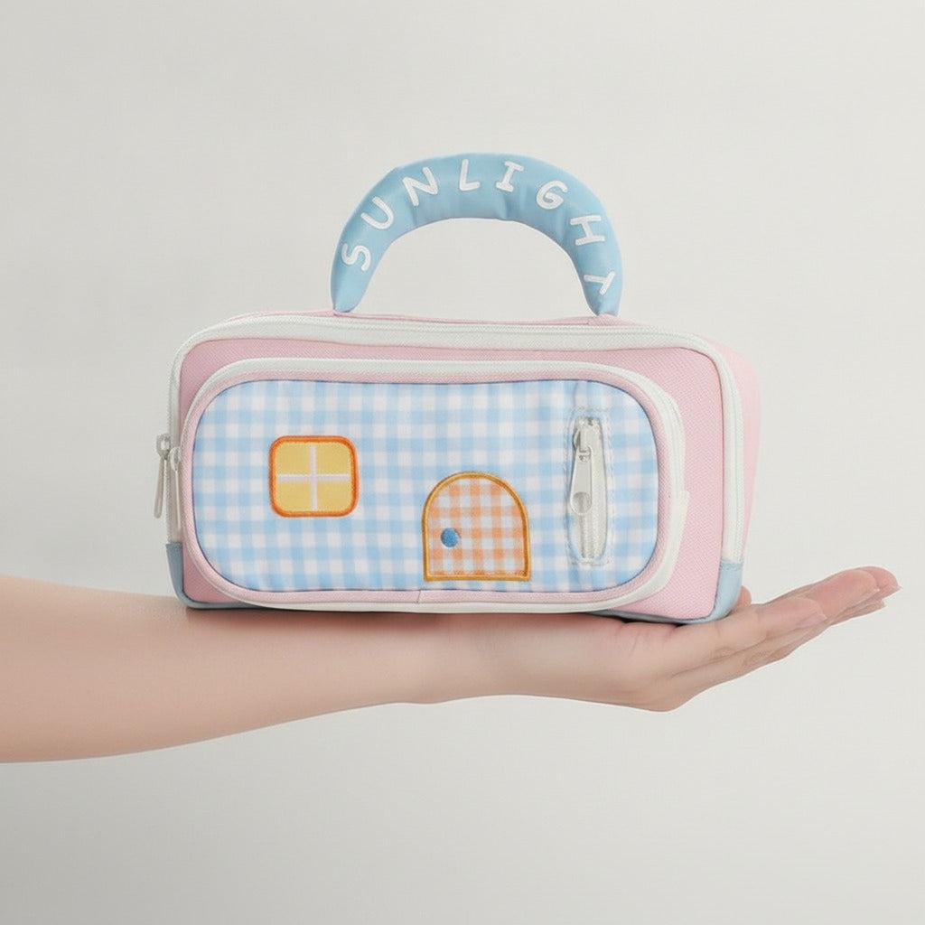Cute Sunlight House Design Pencil Case – stationery (view 4)