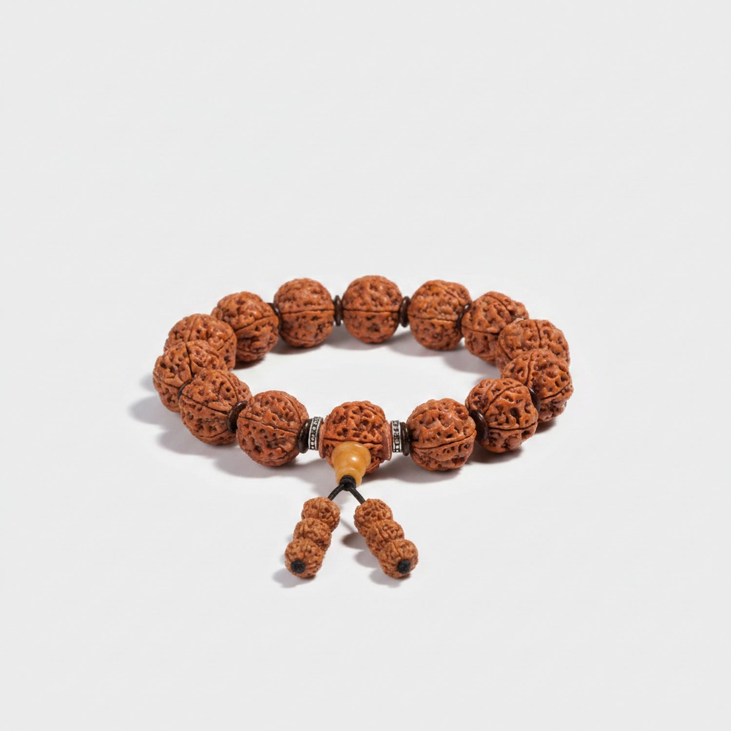 Rudraksha Beaded Bracelet With Adjustable Tassel