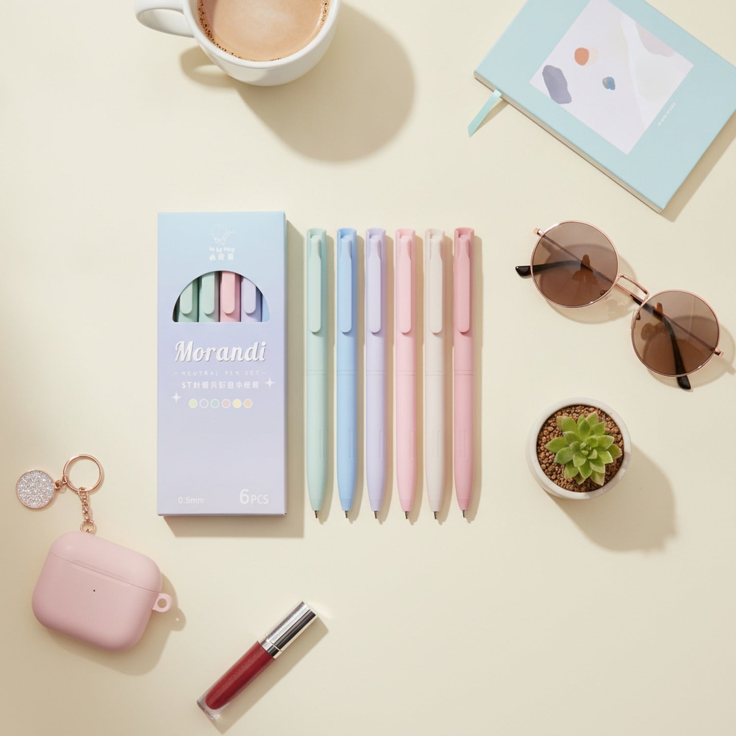 Morandi Neutral Gel Pen Set 6-Piece