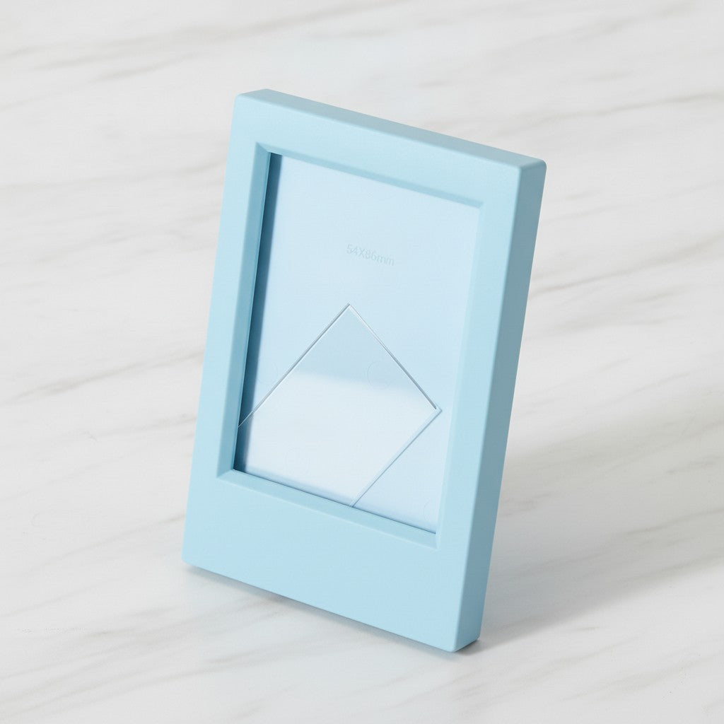 Rectangular Photo Frame with Stand - Sky Blue – stationery (view 3)