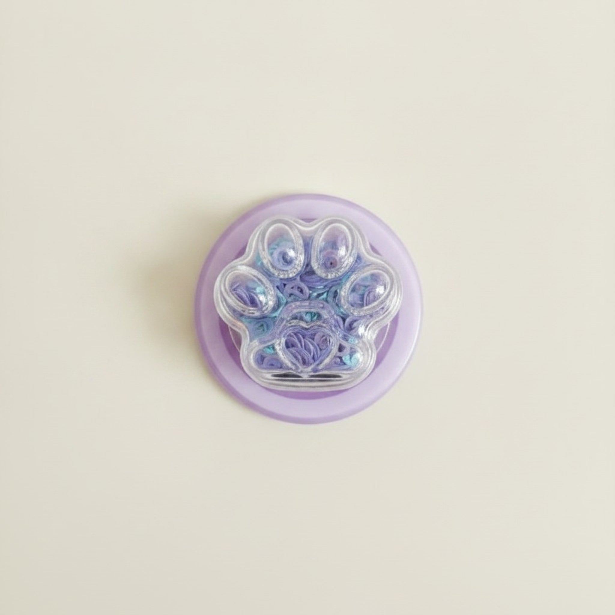 Kawaii Gradient Glitter Paw Phone Grip – tech (view 2)