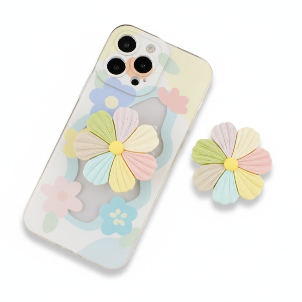 Pastel Flower iPhone Case with Grip Stand – tech (view 1)
