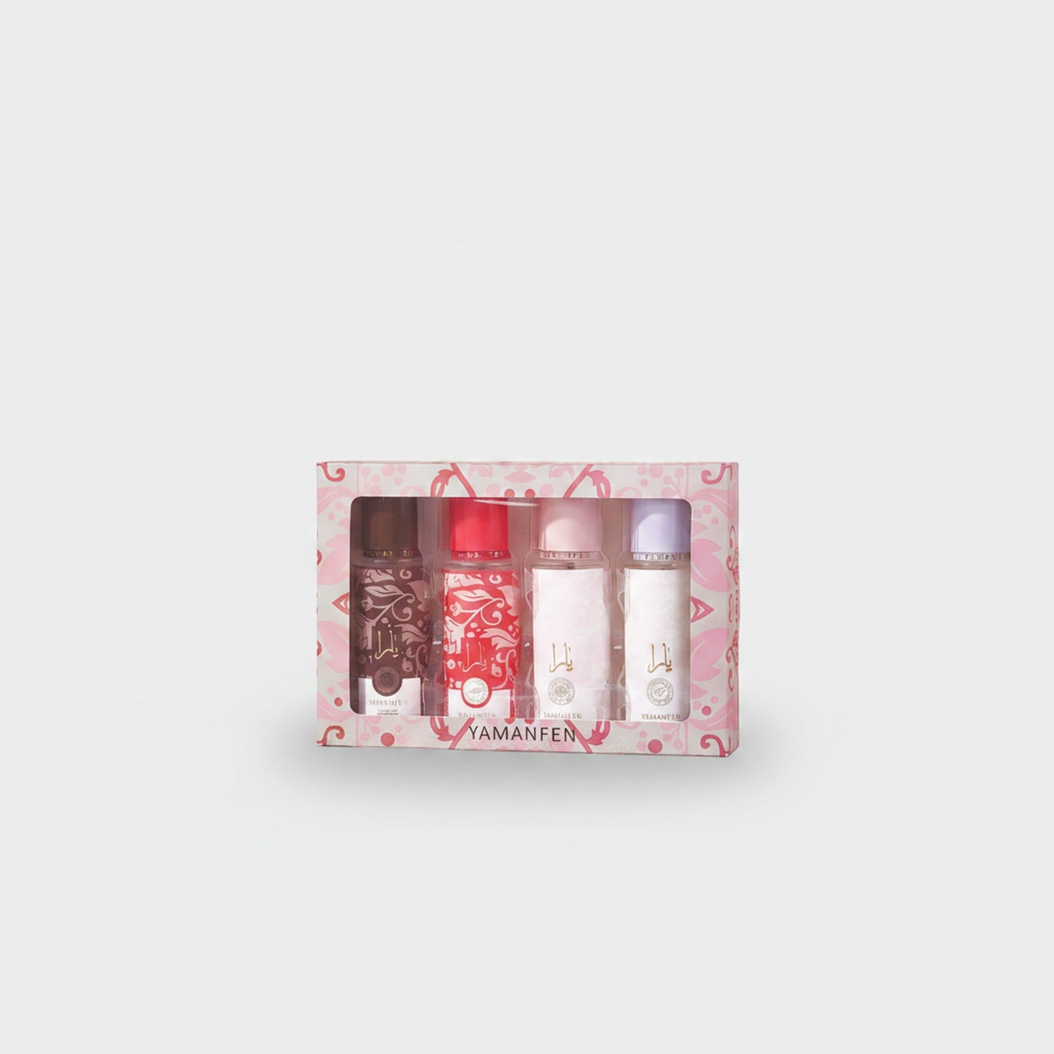 Parfum Spray Set Four-Piece Pink Floral Gift Box