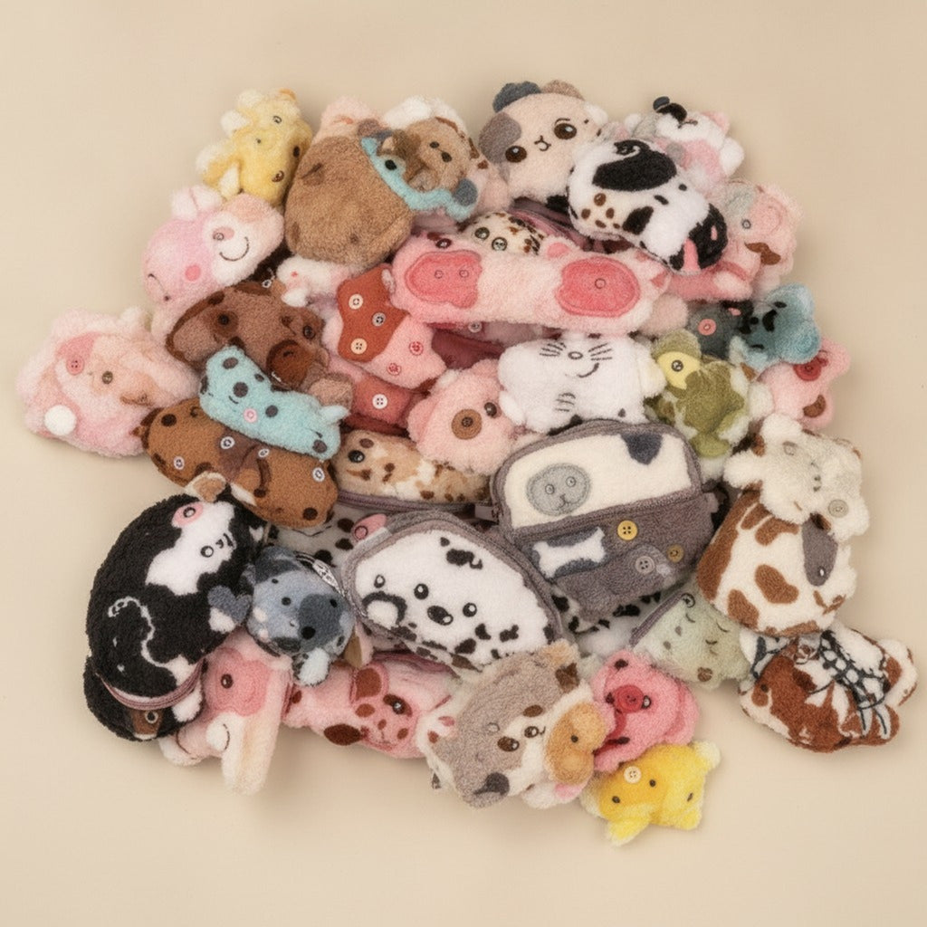 Assorted 8-Piece Cute Animal Plush Hair Claw Clips – novelty & toys (view 1)