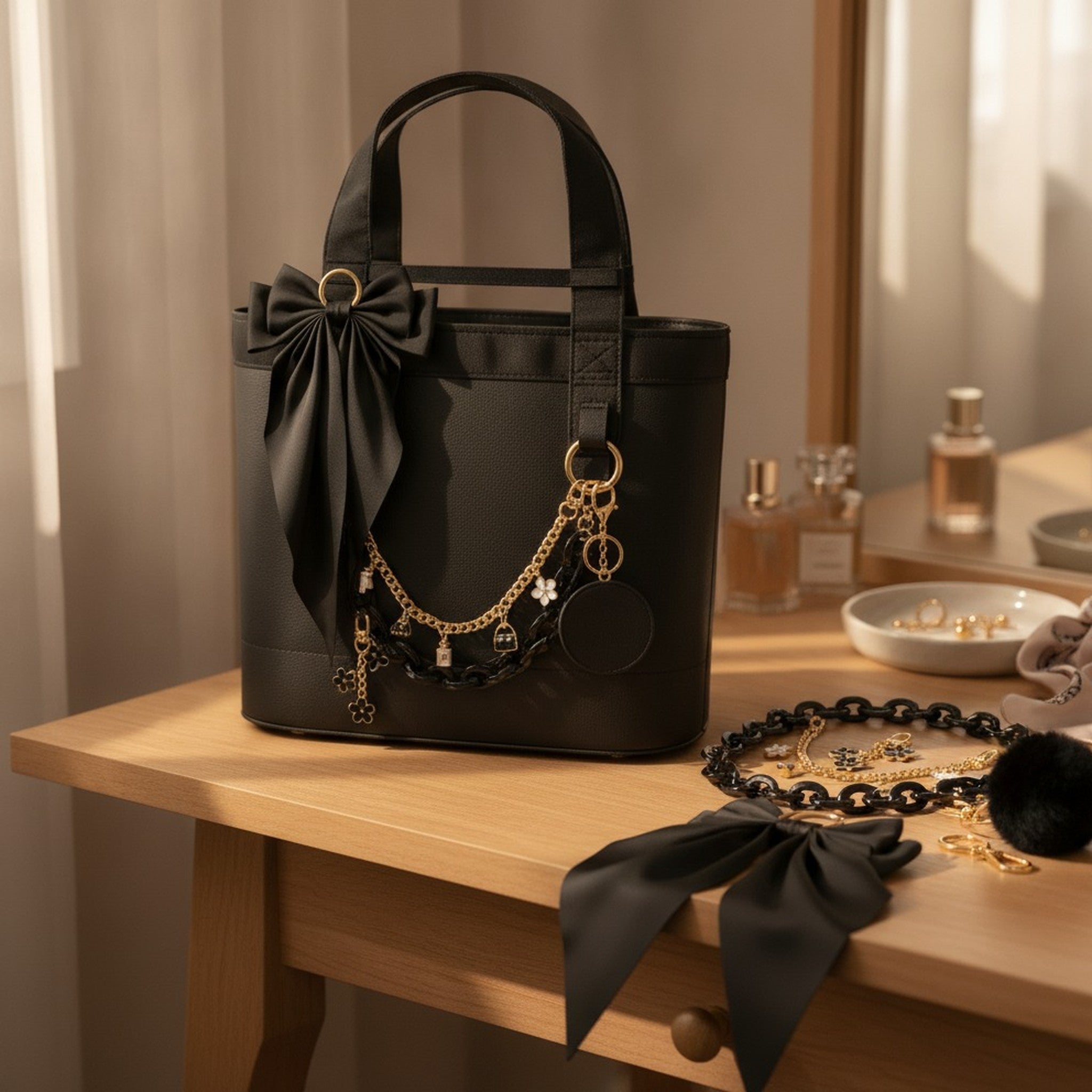 Elegant Bag Chains, Charms, and Bows Set – bags & wallets (view 7)