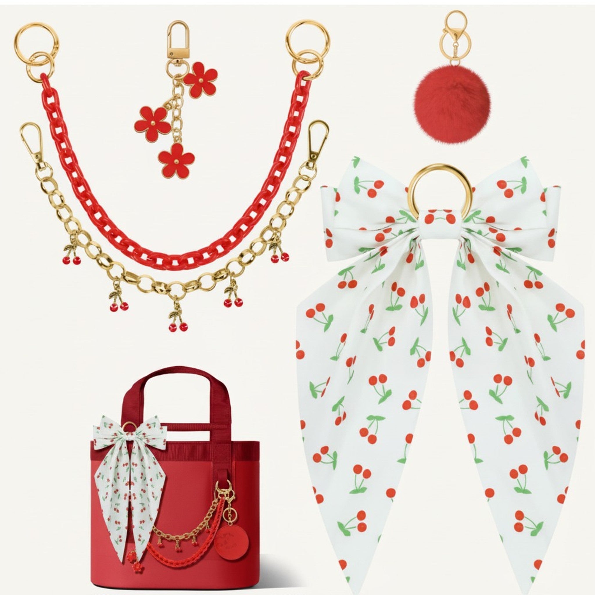 Elegant Bag Chains, Charms, and Bows Set – bags & wallets (view 4)